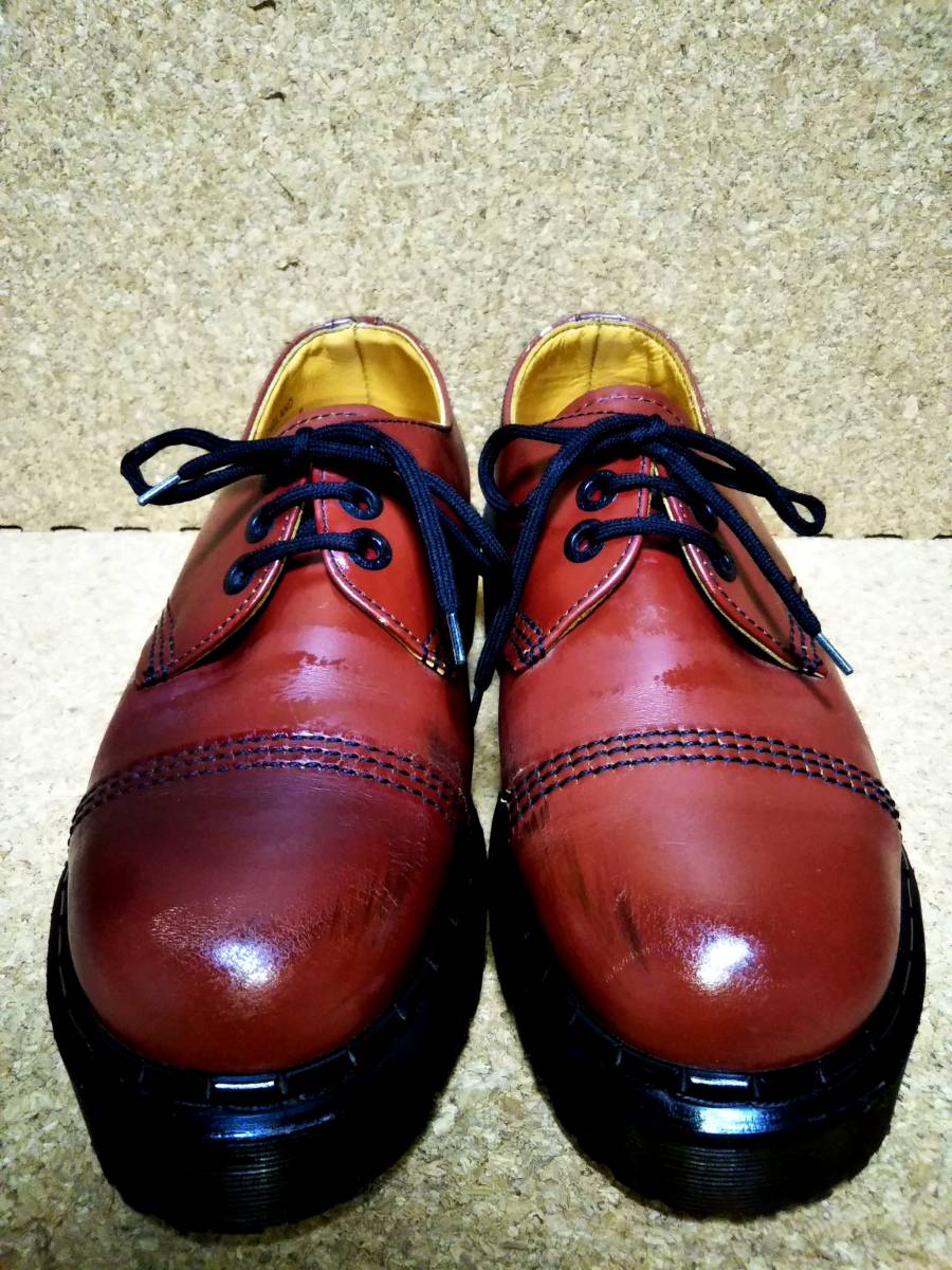 [Dr.MARTENS] Dr. Martens Britain made k Lazy bom3 hole shoes UK5 (24cm ) England made Cherry red rare ultra rare [ superior article ]