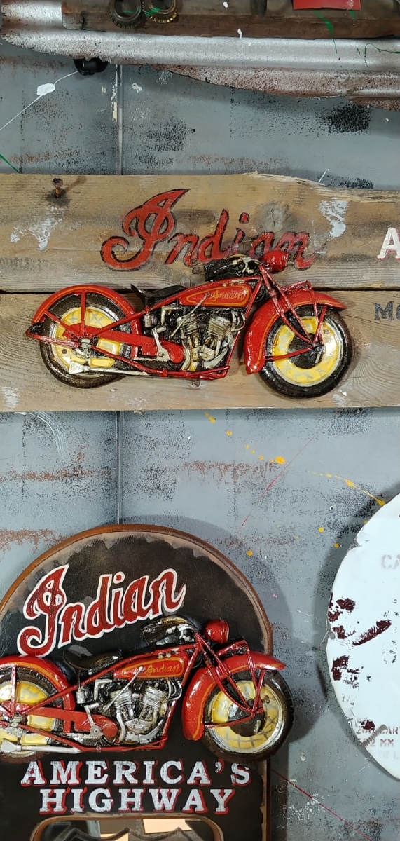 《American ROUTE66》アメリカン ヴィンテージ Style/クラッシックカー(Indian)ウォールデコ Model 101店舗什器#アメリカン#ヴィンテージ 8