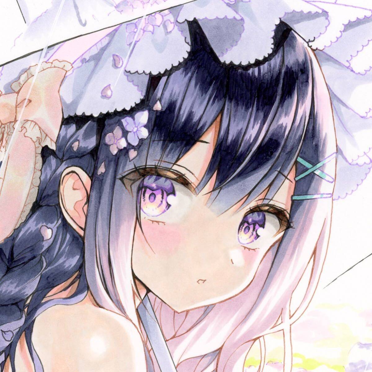手描きイラスト*オリジナル『春夜空の妖精』 - 手描きイラスト 手描きイラスト*オリジナル『春夜空の妖精』 - 手描きイラスト