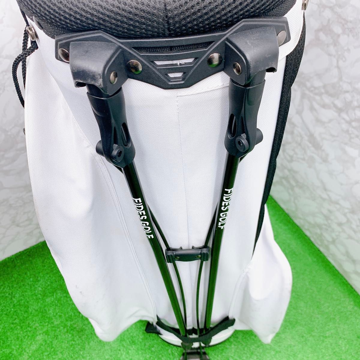 良品】FIDES フィデス キャディバック GOLF ホワイト スタンド 良品】FIDES フィデス キャディバック GOLF ホワイト スタンド