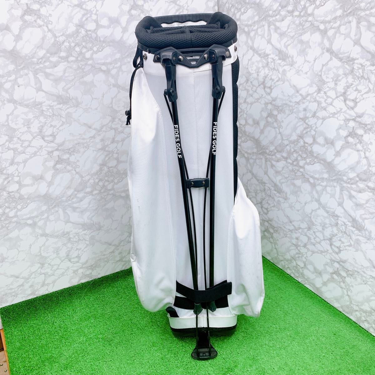 良品】FIDES フィデス キャディバック GOLF ホワイト スタンド 良品】FIDES フィデス キャディバック GOLF ホワイト スタンド