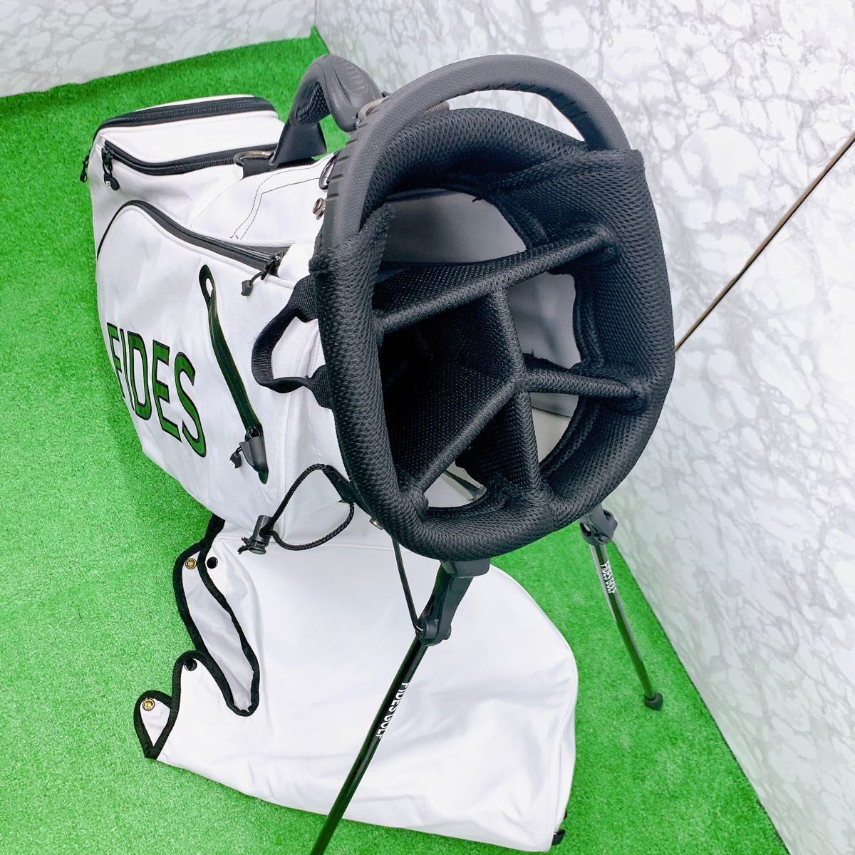 良品】FIDES フィデス キャディバック GOLF ホワイト スタンド 良品】FIDES フィデス キャディバック GOLF ホワイト スタンド