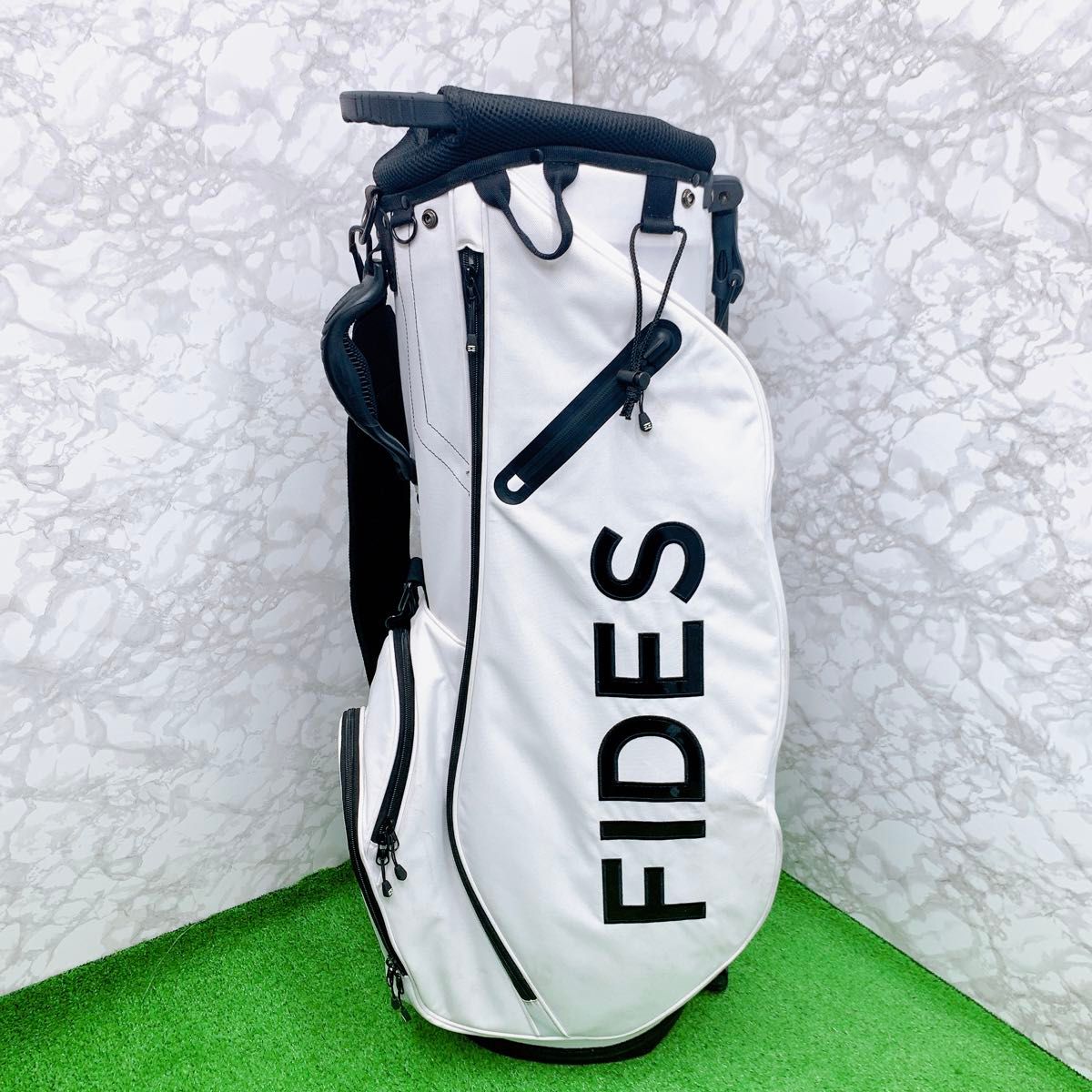 良品】FIDES フィデス キャディバック GOLF ホワイト スタンド 良品】FIDES フィデス キャディバック GOLF ホワイト スタンド