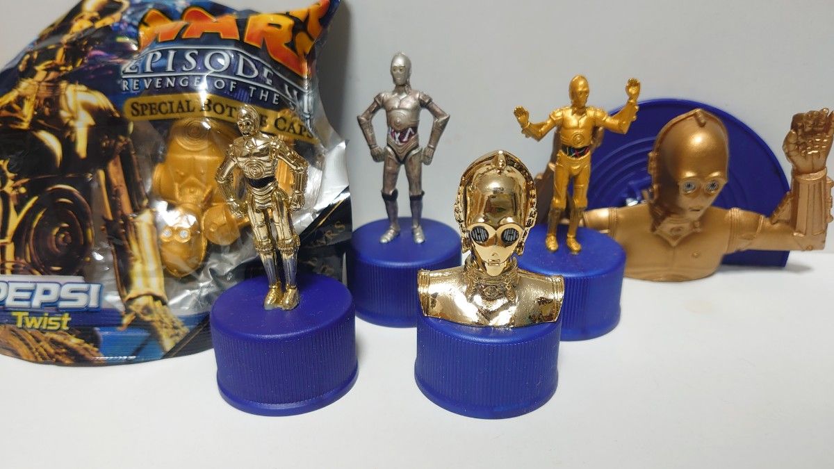 ペプシ スターウォーズ ボトルキャップ他 C-3PO 6体セット ペプシ スターウォーズ ボトルキャップ他 C-3PO 6体セット