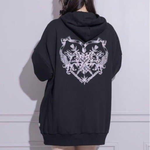pium ピウム bunny shield オーバーサイズジップパーカー ブラック pium ピウム bunny shield オーバーサイズジップパーカー ブラック