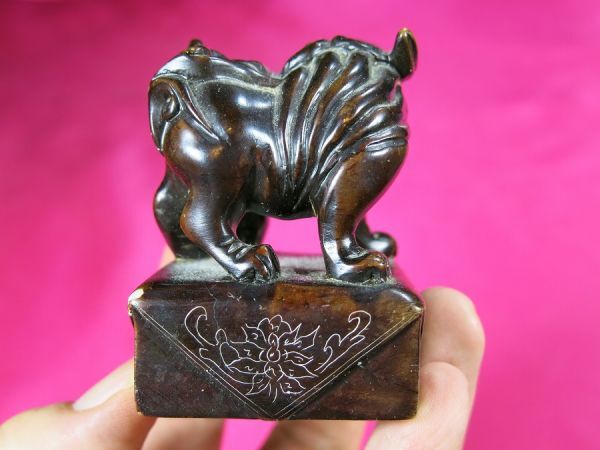 天然石 獅子像 印章 d 石製親子獅子印章 中国 石製 / 獅子 狛犬 石像 印鑑 印材 仏陀