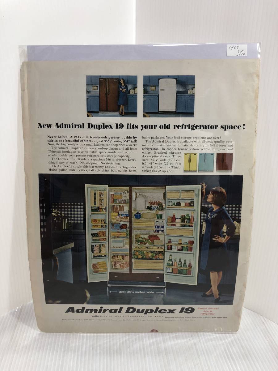 1965年3月12日号life誌広告切り抜き Admiral Duplex 19 冷蔵庫 アメリカ買い付け品used60sビンテージおしゃれインテリア 切り抜き 売買されたオークション情報 Yahooの商品情報をアーカイブ公開 オークファン Aucfan Com