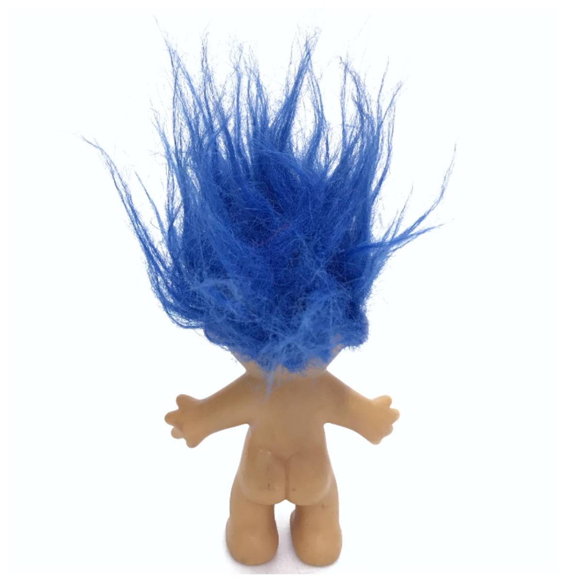 トロール 人形 ブルー ヘア レトロ おもちゃ 玩具 オールド ビンテージ アンティーク TOY HOBBY コレクション 青 TROLL DOLL 雑貨 D-2088_画像2