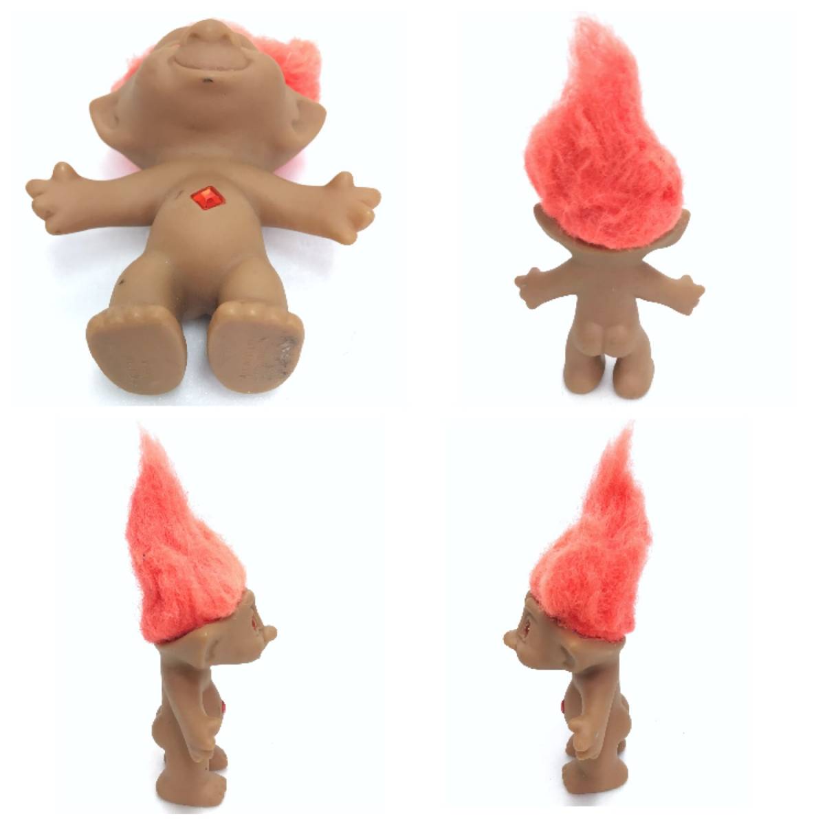 トロール 人形 オレンジ ヘア ストーン おもちゃ 玩具 レトロ ビンテージ アンティーク オールド TOY HOBBY コレクション TROLLDOLL D-2103_画像2
