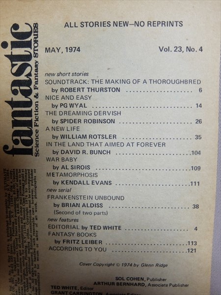 [ English ] Fantastic Science Fiction & Fantasy Stories, May 1974 /SF magazine paper back foreign book 