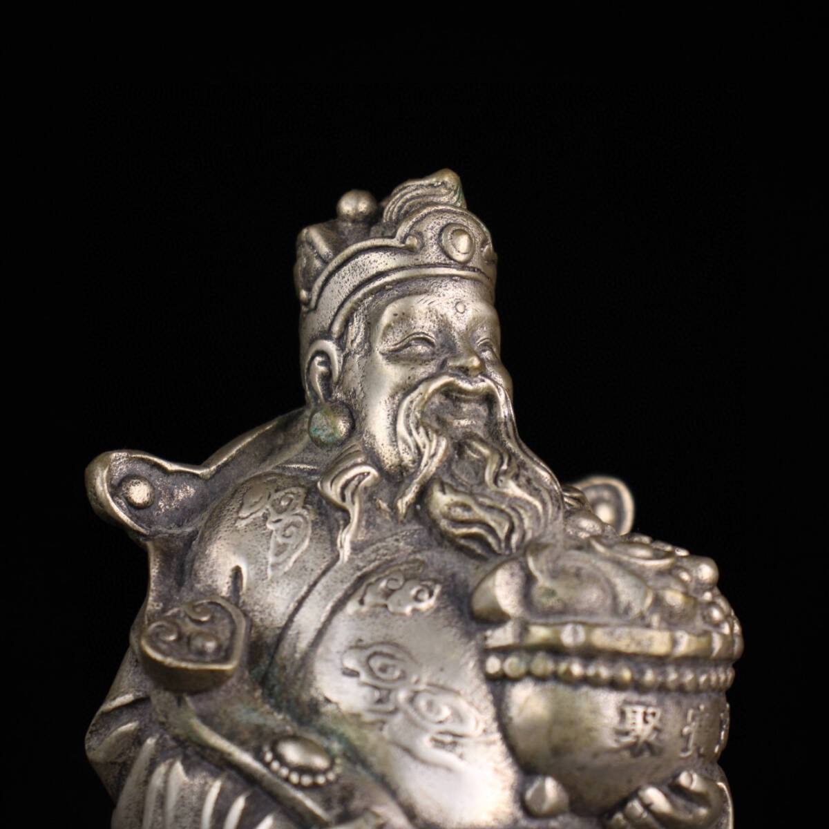 v.v copper made silver . fortune god image ornament old . thing China old . China old fine art 