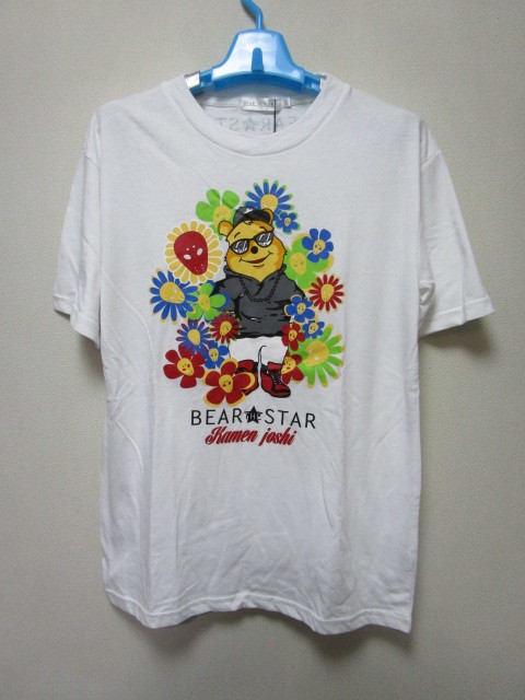  postage included! new goods! mask woman ×BEAR THE STAR collaboration T-shirt * white *L( ground under idol wear goods )