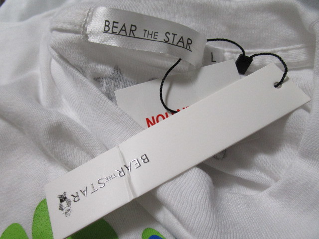  postage included! new goods! mask woman ×BEAR THE STAR collaboration T-shirt * white *L( ground under idol wear goods )