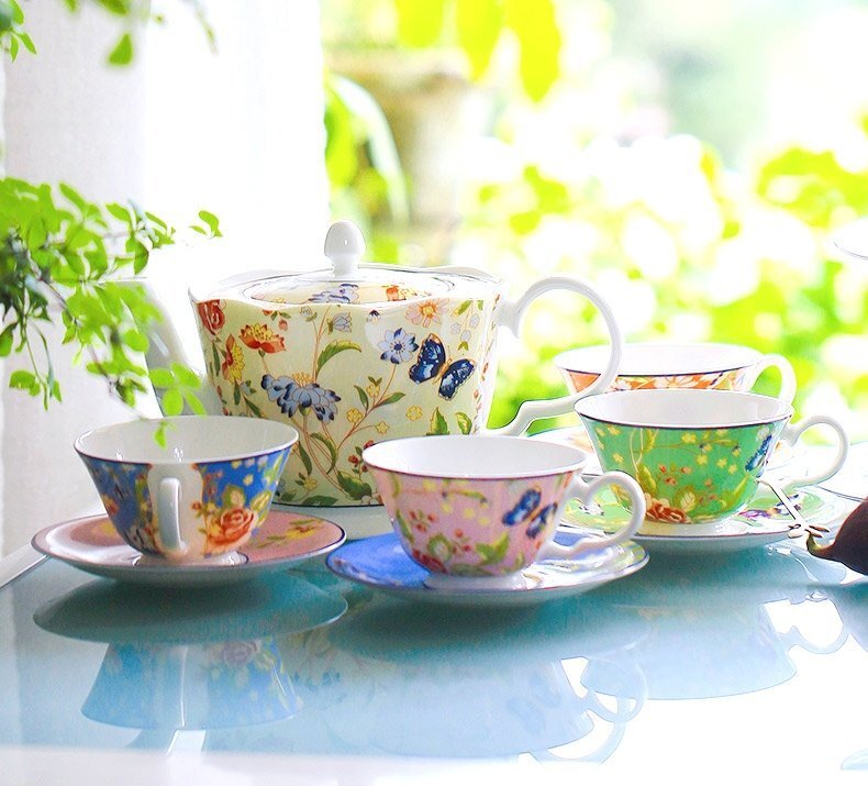 Aynsley エインズレイ イギリス 洋食器 茶器 ティーポット カップ&ソーサー シュガーポット ミルクポット 11点セット プレゼント