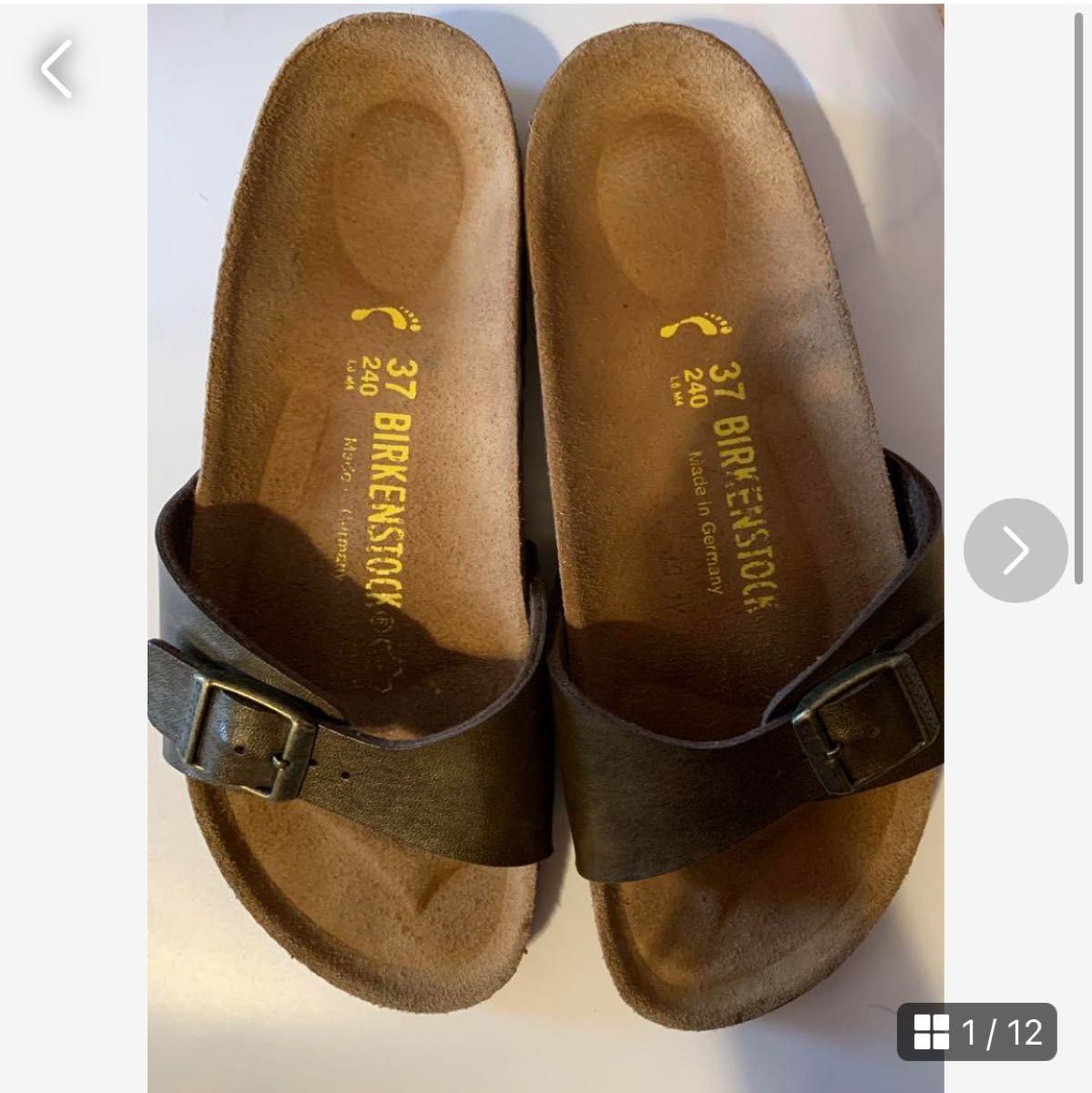 ビルケンシュトック ゴールド サンダル 37 BIRKENSTOCK ビルケン ビルケンシュトック マドリッド サンダル