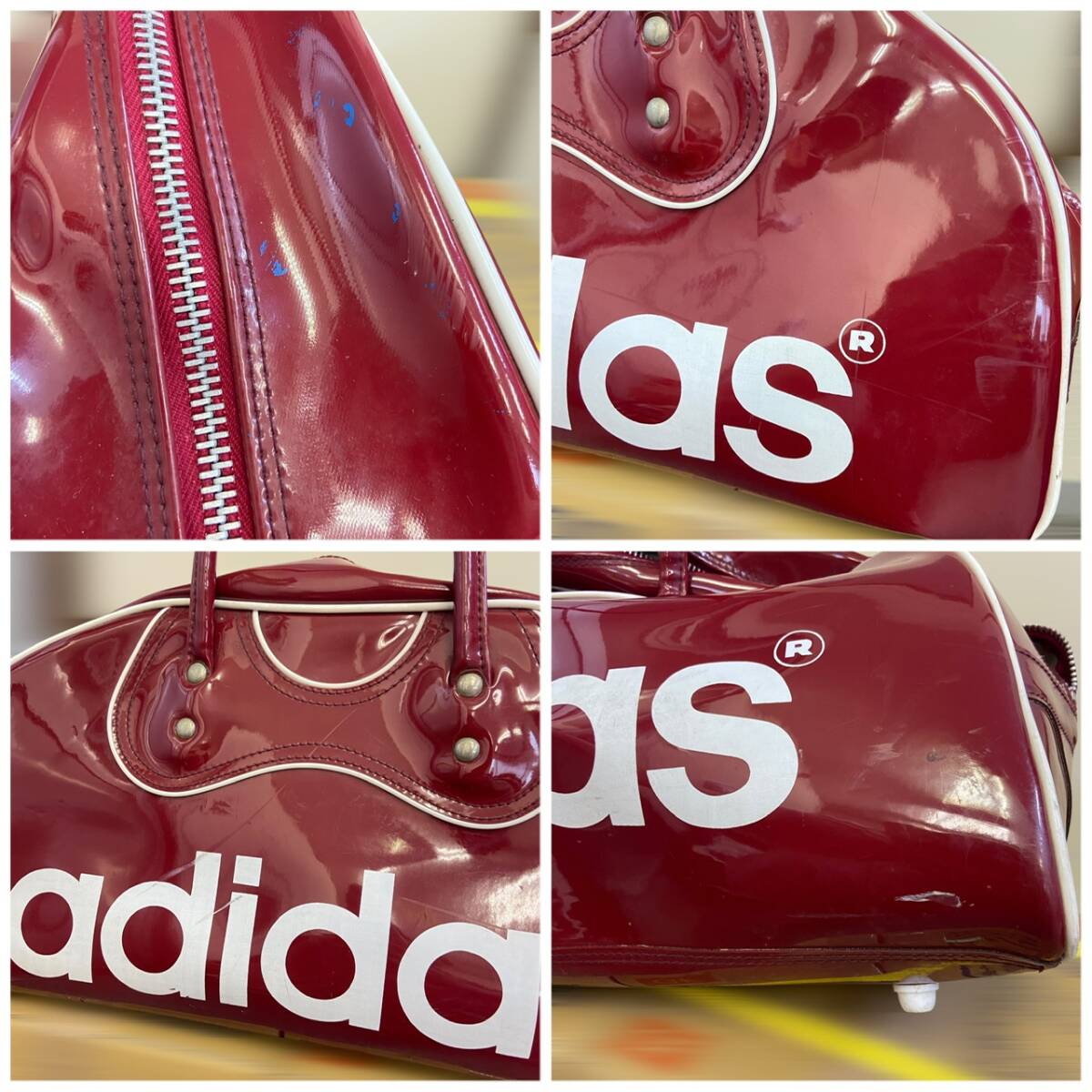Yahoo!オークション - 80s adidas ボストンバッグ エナメル Made Yahoo!オークション - 80s adidas ボストンバッグ エナメル Made