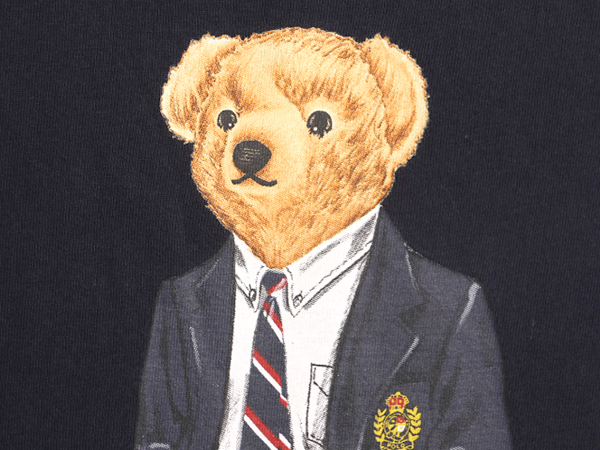 Polo Bear - Polo Ralph Lauren принт короткий рукав футболка мужской XL б/у одежда герой одиночный стежок большой размер темно-синий ivy 