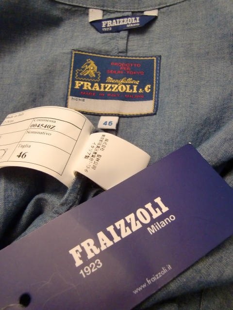 送料無料 新品未使用 イタリア製 フライツォーリ FRAIZZOLI シャンブレー テーラード ジャケット カバーオール DEAD ユーロ ワーク コート_画像10