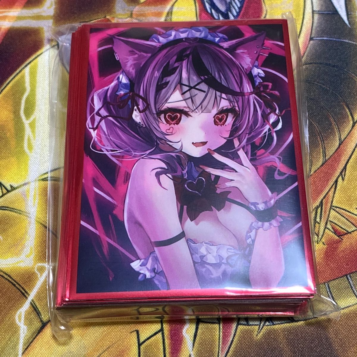 新品未開封 ホロライブ 沙花叉クロヱ 猫耳 ハート スリーブ 新品未開封 ホロライブ 沙花叉クロヱ 猫耳 ハート スリーブ