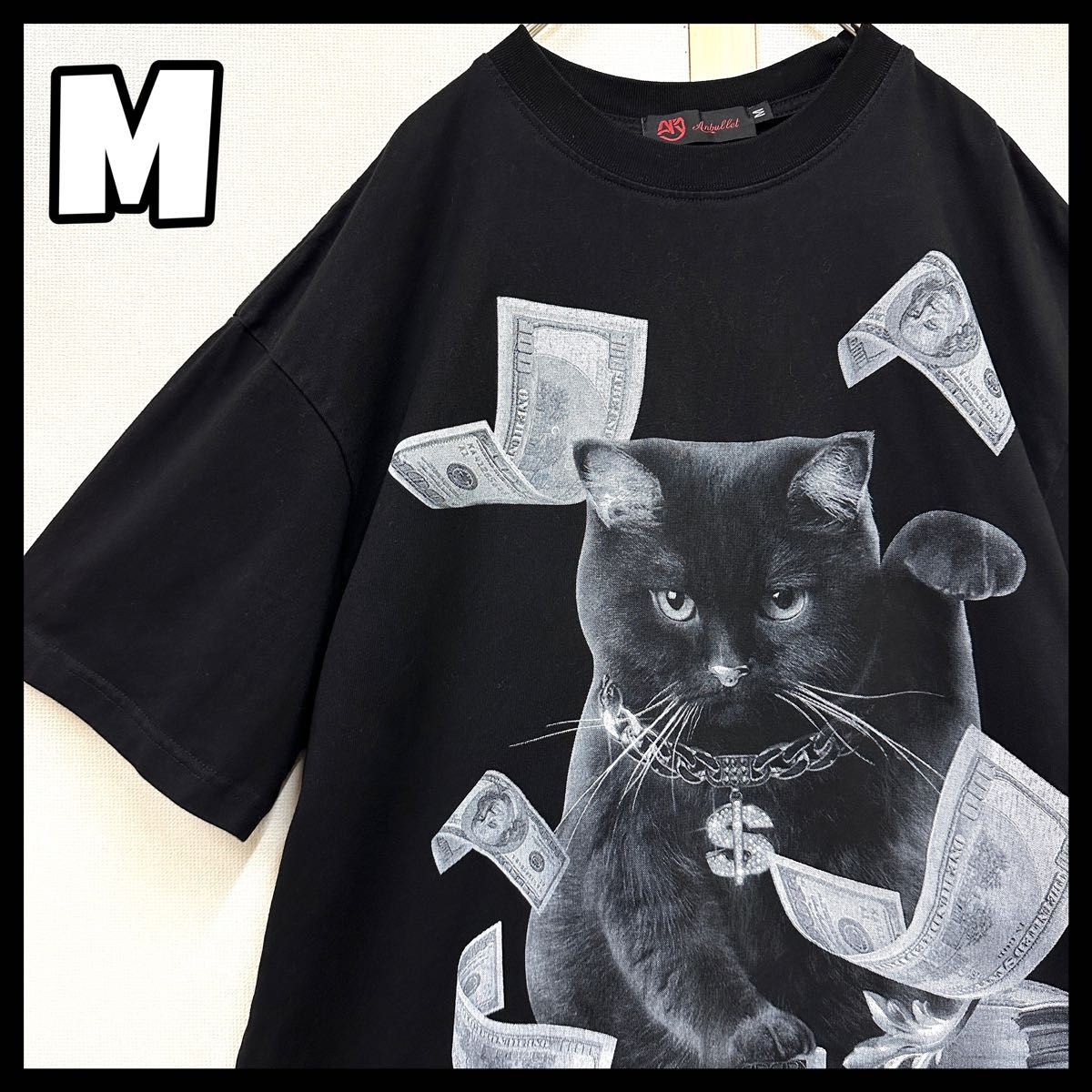 Tシャツ 猫プリントtシャツ CAT MONEY T-SHIRT アニマル cat Tシャツ 猫プリントtシャツ CAT MONEY T-SHIRT アニマル cat