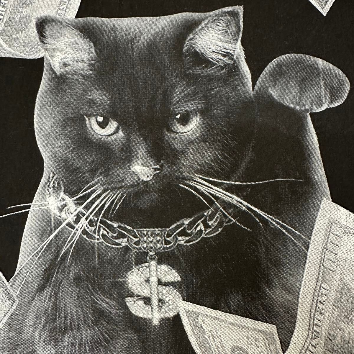 Tシャツ 猫プリントtシャツ CAT MONEY T-SHIRT アニマル cat Tシャツ 猫プリントtシャツ CAT MONEY T-SHIRT アニマル cat