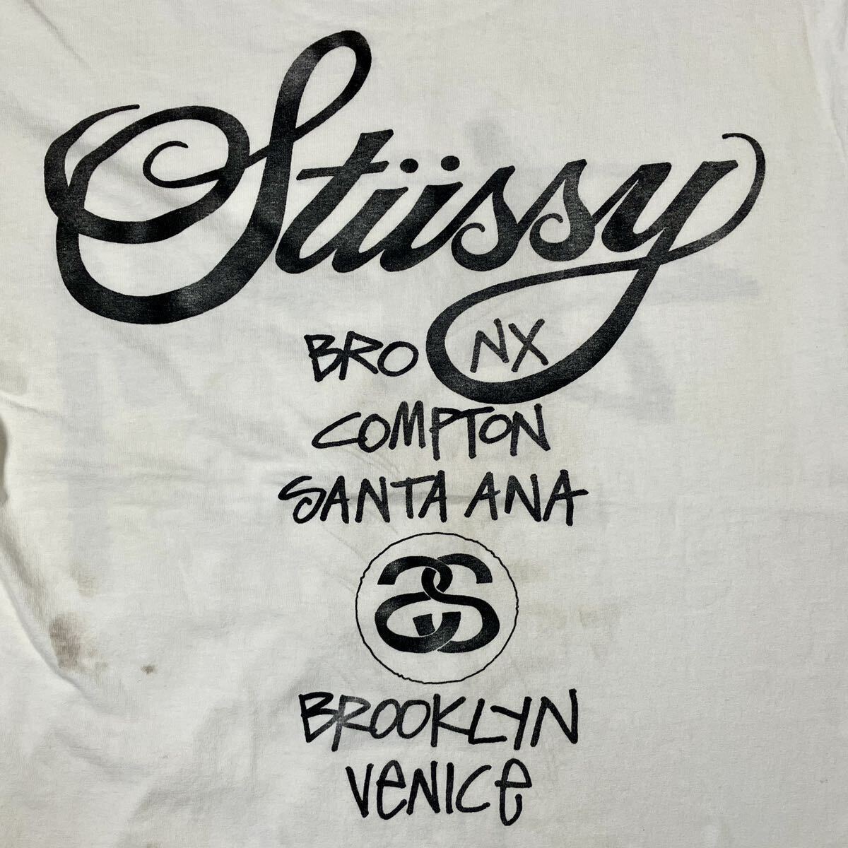 M】90s Old Stussy World Tour Logo Print Tee White 90年代 M】90s Old Stussy World Tour Logo Print Tee White 90年代