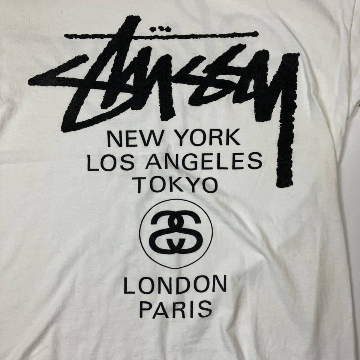 M】90s Old Stussy World Tour Logo Print Tee White 90年代 M】90s Old Stussy World Tour Logo Print Tee White 90年代