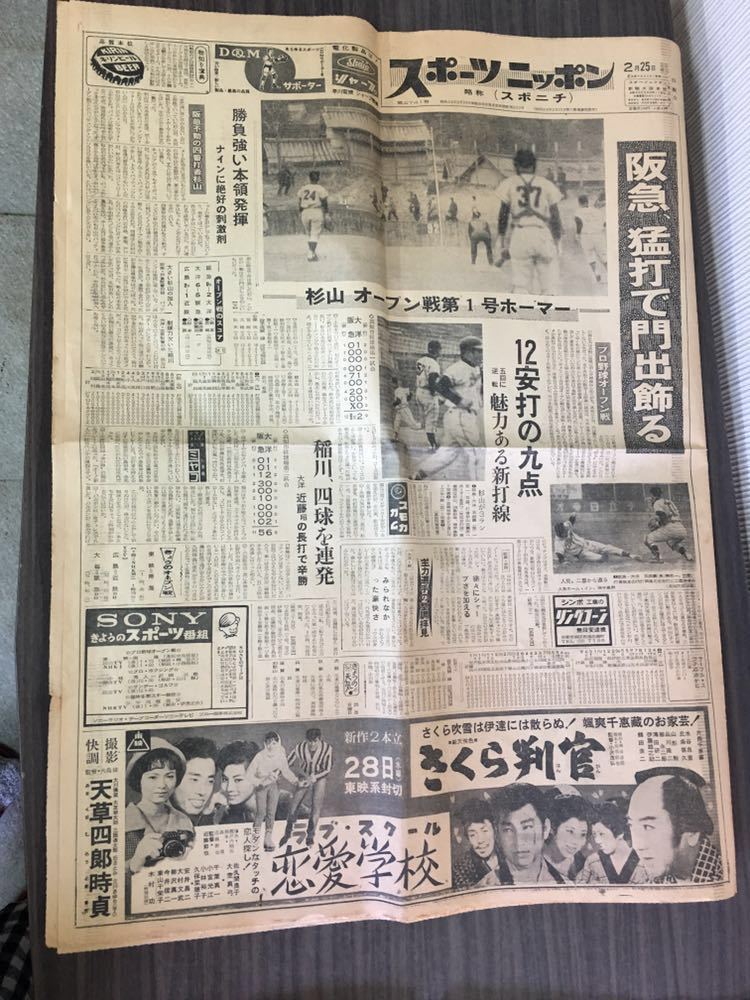 スポーツ日本 昭和24年2月25日と読売新聞（一部）古新聞 昭和レトロ_画像1