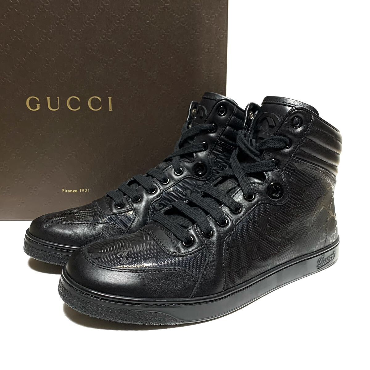 美品 グッチ GUCCI インプリメ GGパターン レザー ハイカット 美品 グッチ GUCCI インプリメ GGパターン レザー ハイカット