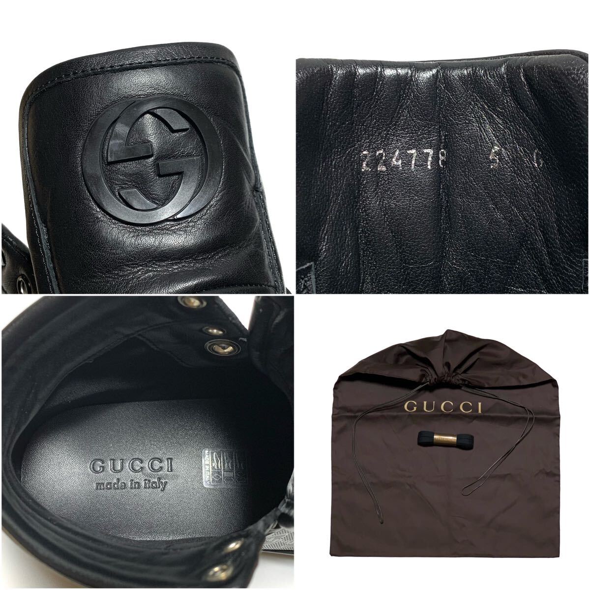 美品 グッチ GUCCI インプリメ GGパターン レザー ハイカット 美品 グッチ GUCCI インプリメ GGパターン レザー ハイカット