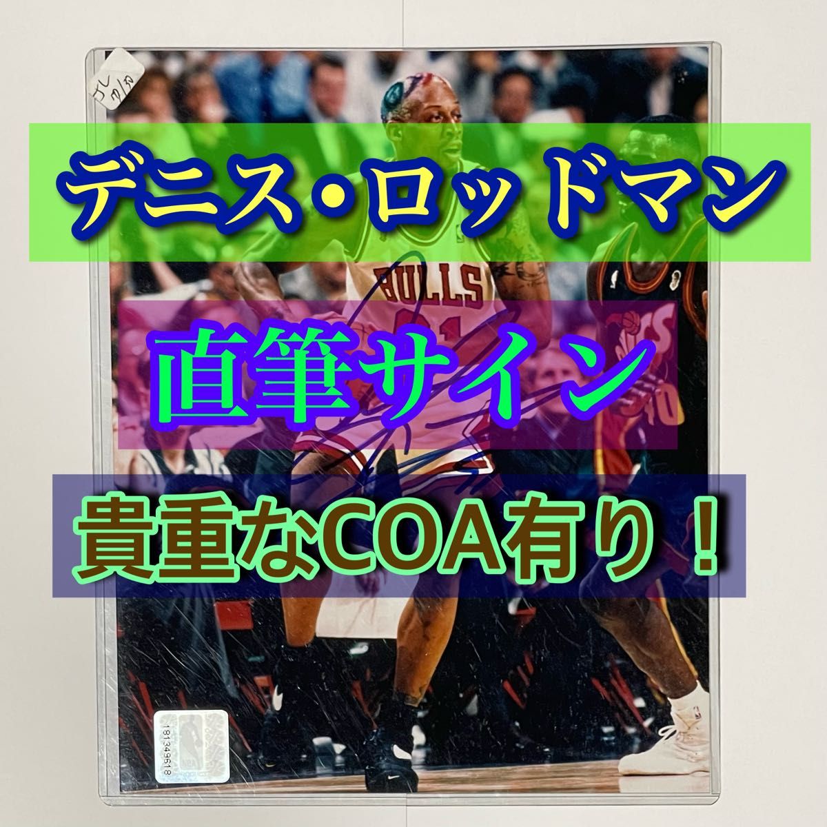 デニス・ロッドマン 直筆サイン 大判フォト NBAオフィシャル COA デニス・ロッドマン 直筆サイン 大判フォト NBAオフィシャル COA