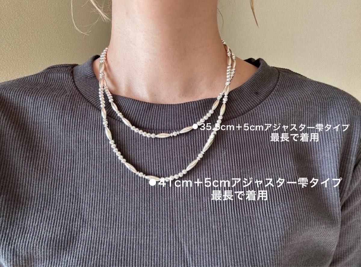 オーバル マルチビーズ シルバービーズ ネックレス925 silver925 オーバル マルチビーズ シルバービーズ ネックレス925 silver925