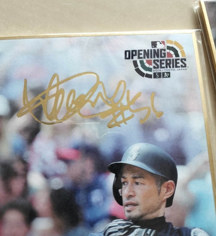 2019 MLB開幕戦記念 イチロー フォトサイン色紙 2枚入り×2 2019 MLB開幕戦記念 イチロー フォトサイン色紙 2枚入り×2