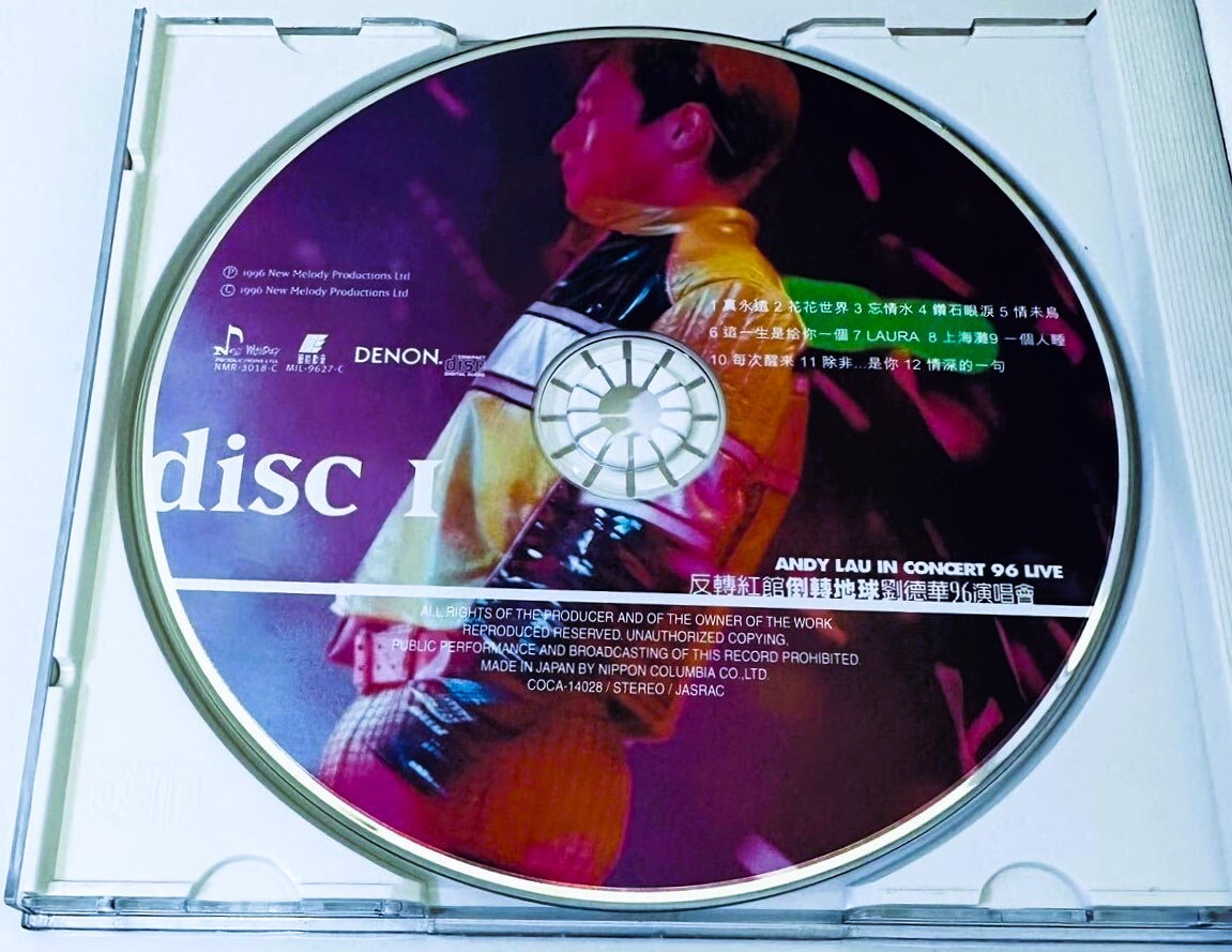 全23曲☆アンディ・ラウ イン コンサート 96 ライブ☆日本2枚組盤 全23曲☆アンディ・ラウ イン コンサート 96 ライブ☆日本2枚組盤