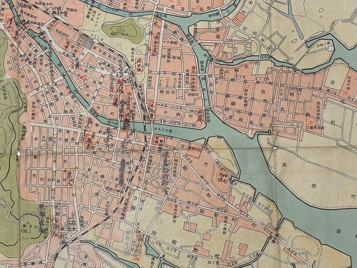 徳島新市街地図」発売所森住書店 昭和26年刊 1枚|古地図|Yahoo 徳島新市街地図」発売所森住書店 昭和26年刊 1枚|古地図|Yahoo