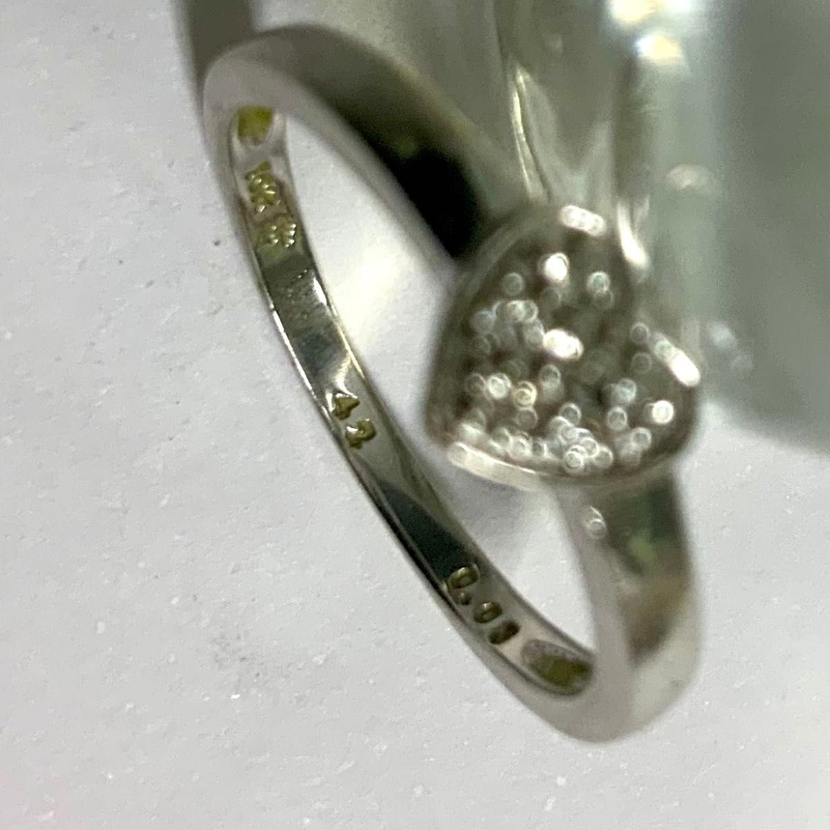 フォリフォリ k10WG ハート ダイヤモンド ピンキーリング 2号 フォリフォリ k10WG ハート ダイヤモンド ピンキーリング 2号