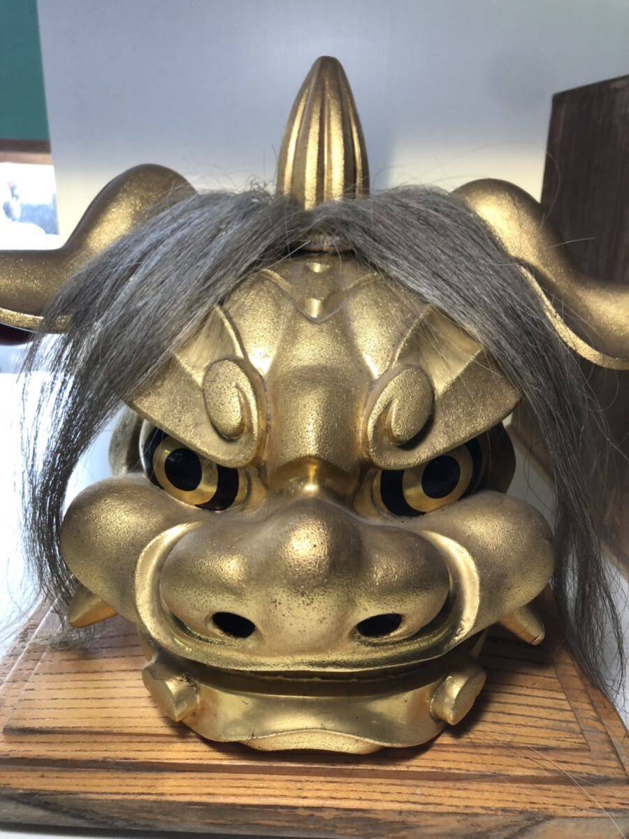 井波彫刻 横山一夢 作 彩色木彫 獅子頭 特大65cm 最上細密獅子頭 井波彫刻 横山一夢 作 彩色木彫 獅子頭 特大65cm 最上細密獅子頭