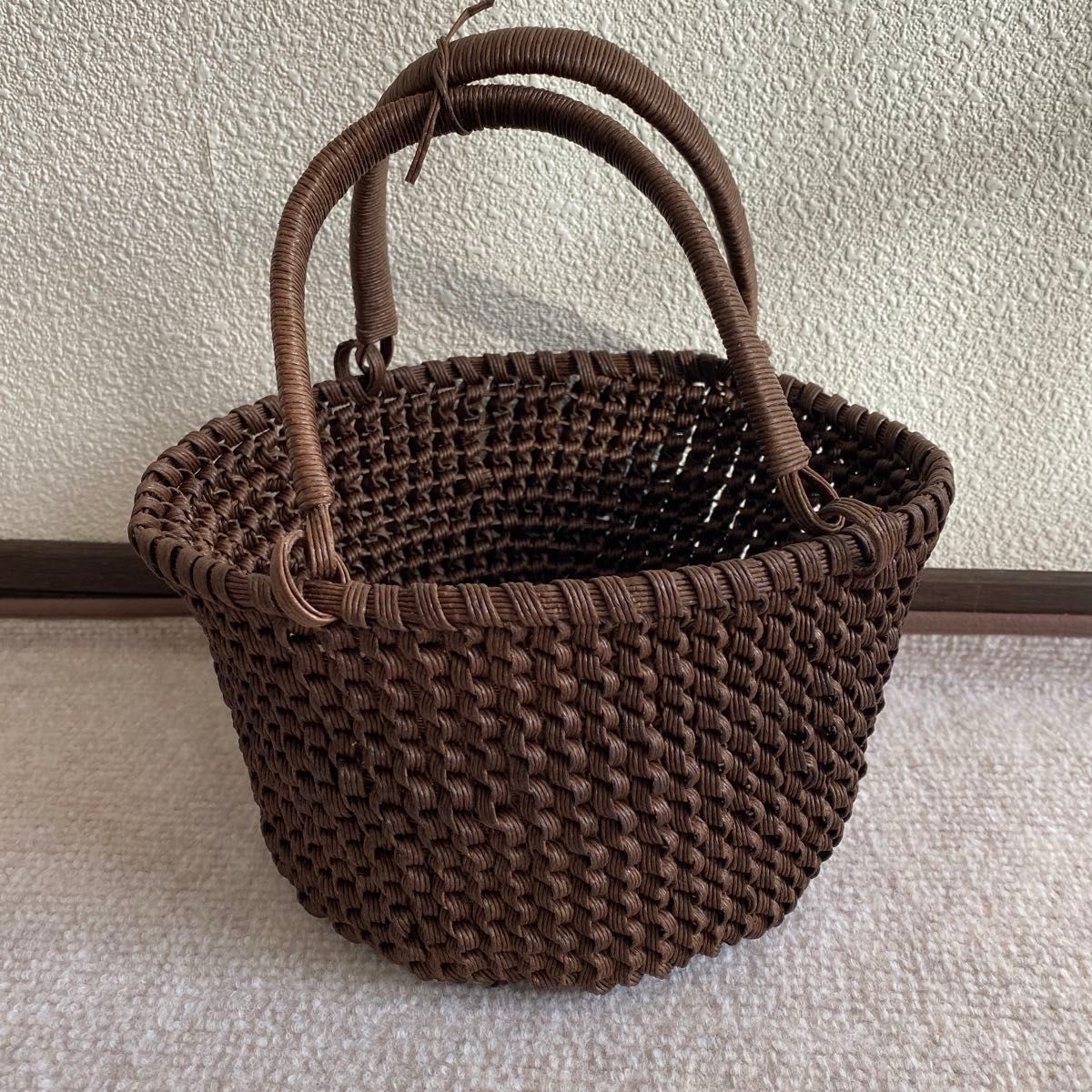エコクラフトバンド ハンドメイド 手提げバック かごバック 小物 エコクラフトバンド ハンドメイド 手提げバック かごバック 小物