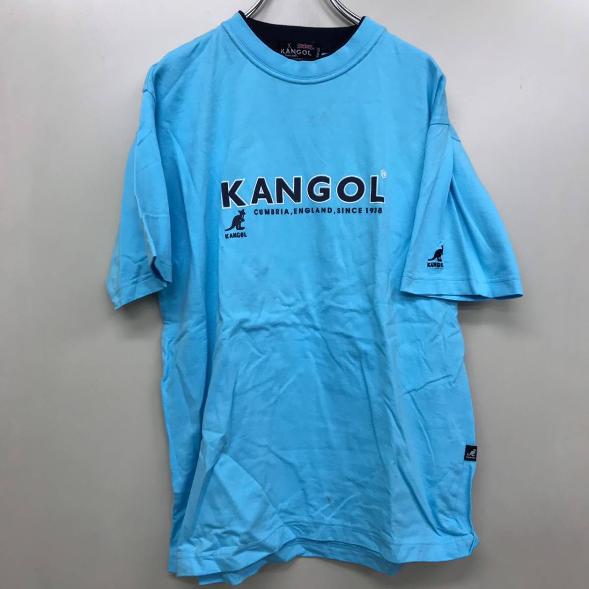【刺繍ロゴ】KANGOL カンゴール ビッグロゴ 半袖Tシャツ Mサイズ ワンポイント