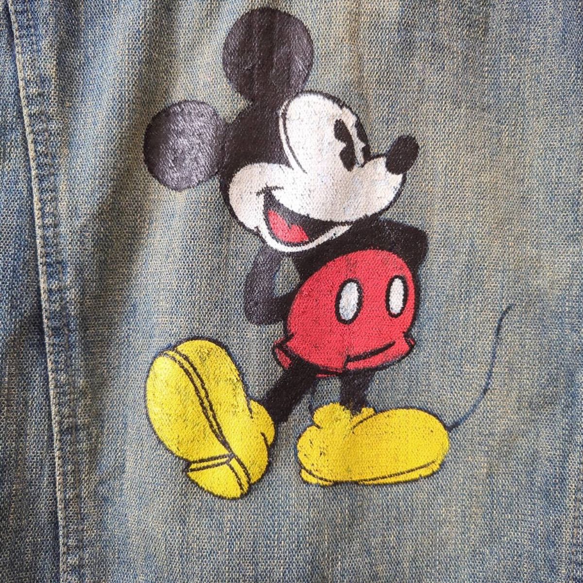 Disney ディズニー バッグプリント ミッキーデニムジャケット G Disney ディズニー バッグプリント ミッキーデニムジャケット G