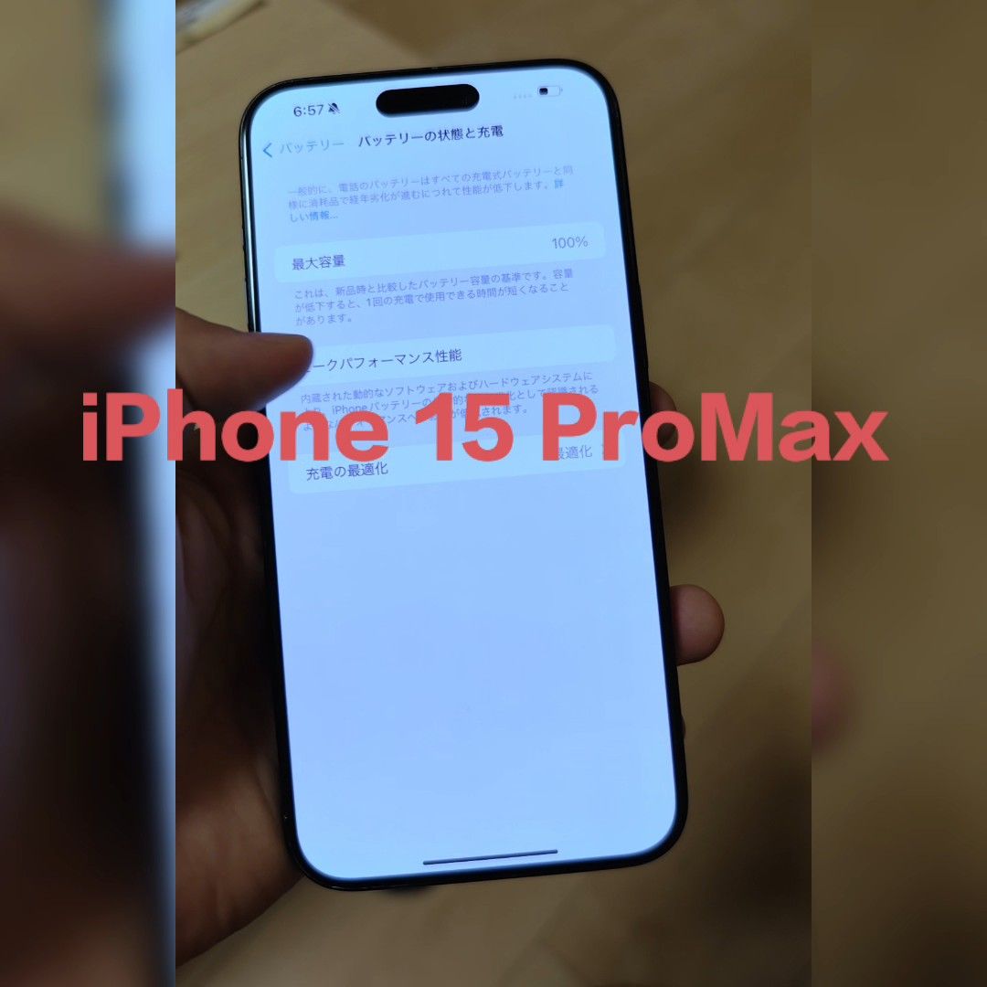 iPhone 15 Pro Max 256GB SIMフリー バッテリー100%