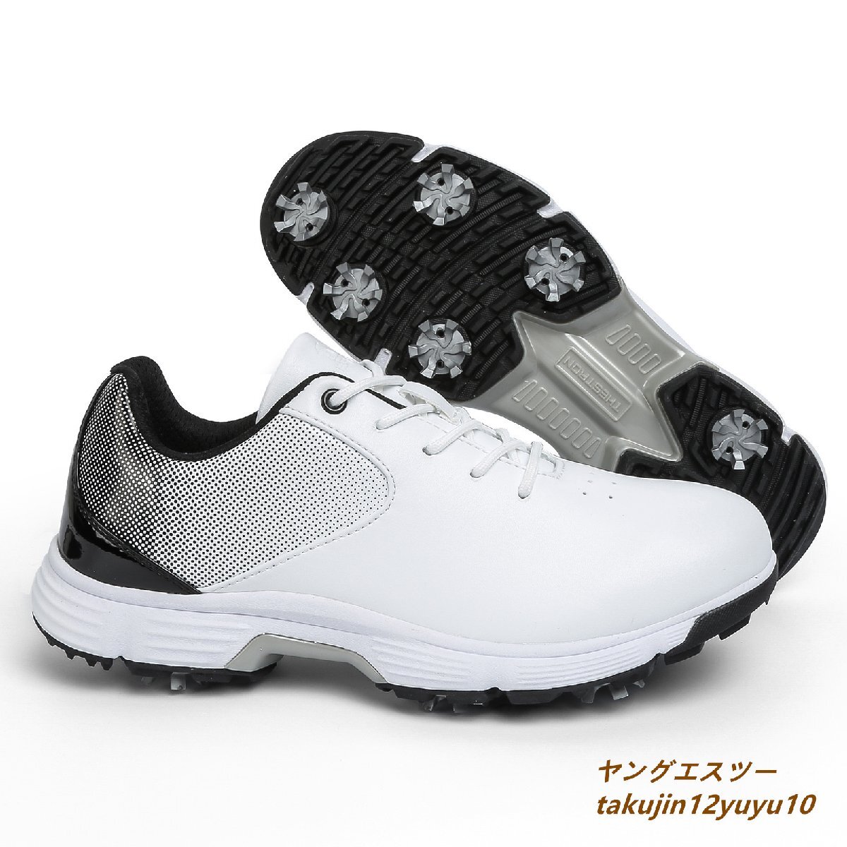 今 話題 の 人気 商品 ソフトスパイク 強いグリップ スポーツシューズ 新品 ゴルフシューズ 超希少 運動靴グラデーション 27.0cm 白/灰 防滑撥水 スニーカー 幅広 27.0cm