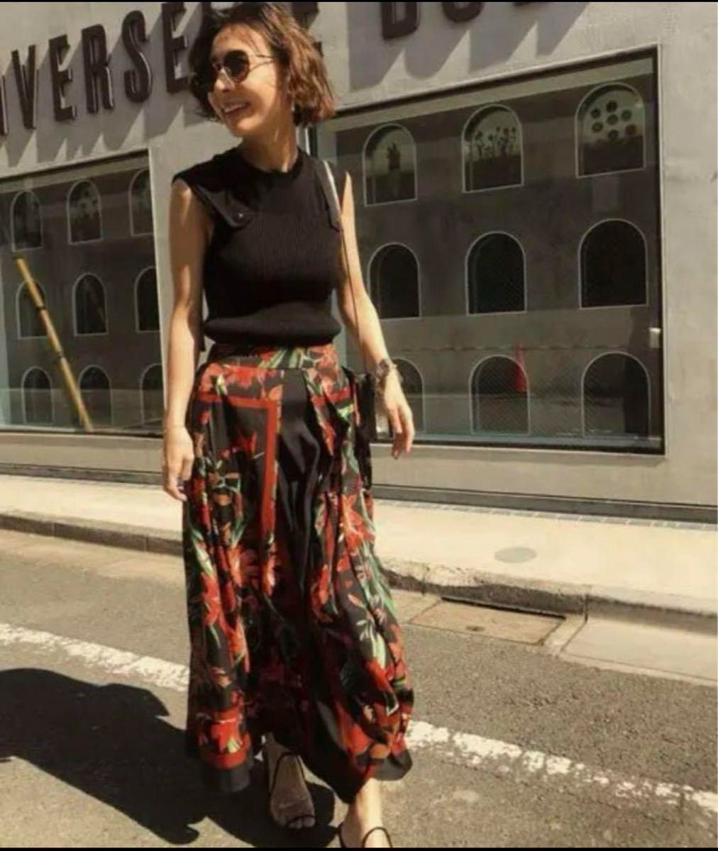 アメリヴィンテージ AMERI SCARF FLARE SKIRT 花柄ロング アメリヴィンテージ AMERI SCARF FLARE SKIRT 花柄ロング