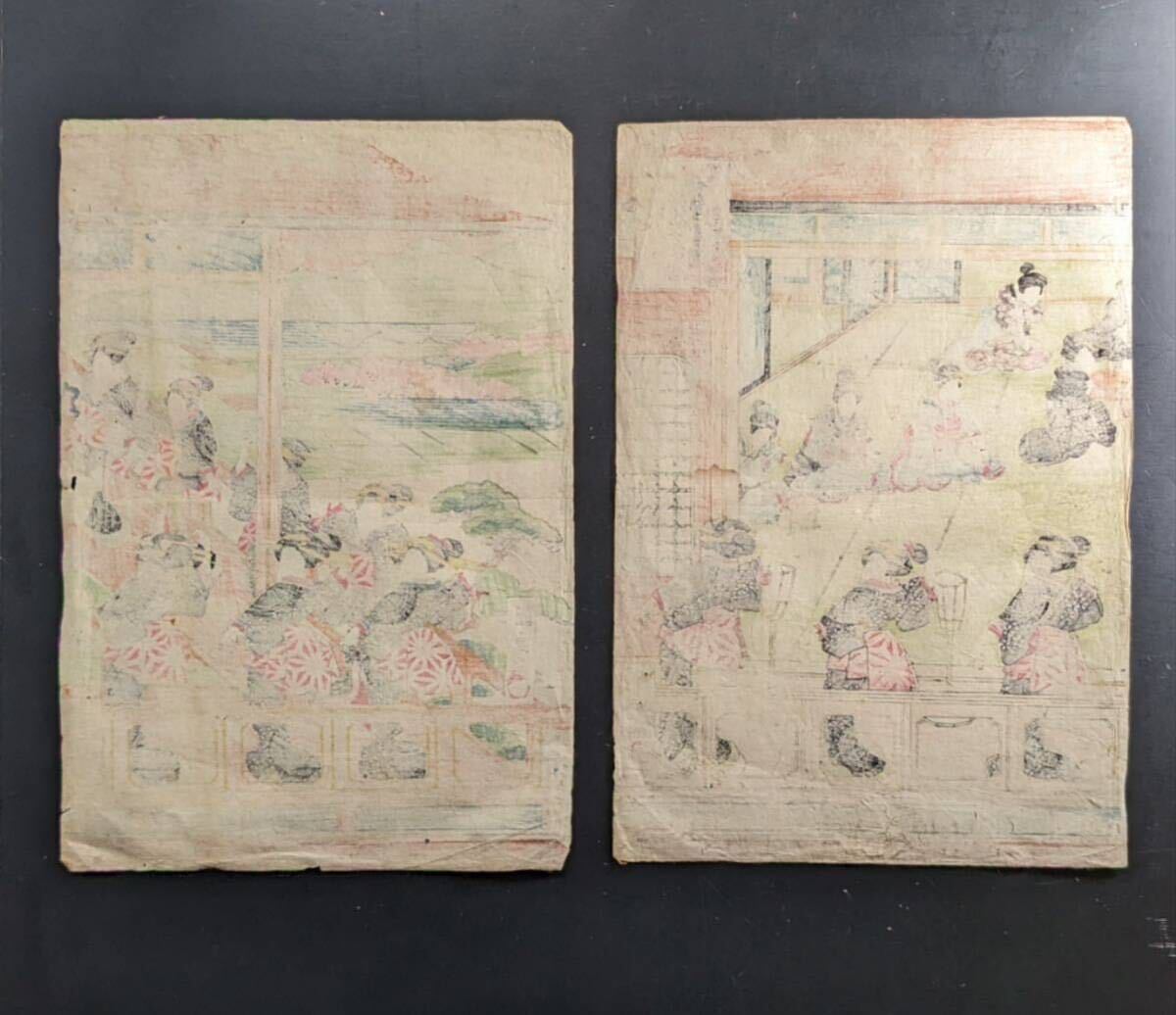 S61813 真作 木版画 浮世絵 錦絵 国兼画 古市びぜん屋伊勢音頭 S61813 真作 木版画 浮世絵 錦絵 国兼画 古市びぜん屋伊勢音頭