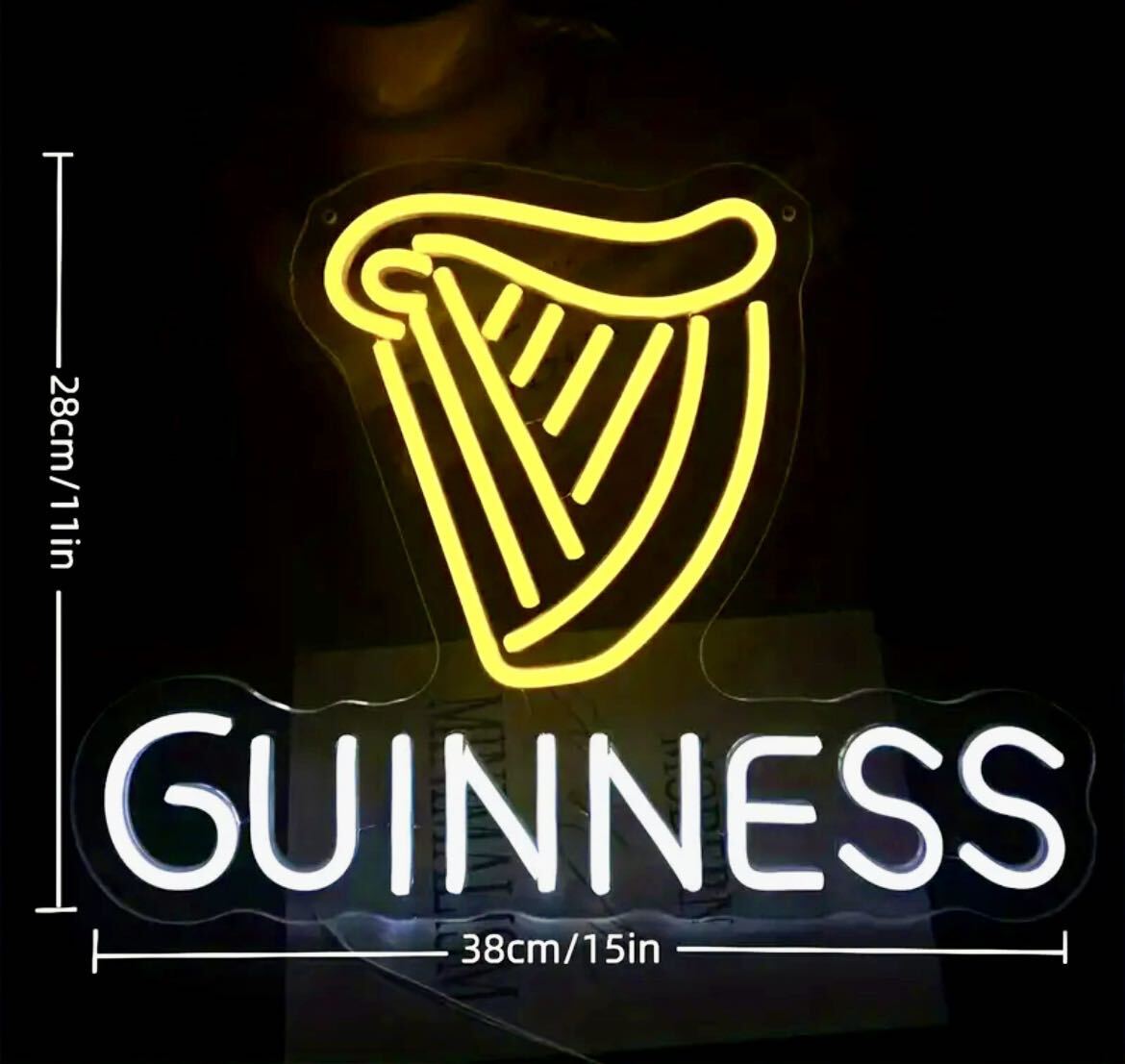 GUINNESS LEDネオンサイン ネオン看板 2色 USB電源 調光調整付 GUINNESS LEDネオンサイン ネオン看板 2色 USB電源 調光調整付