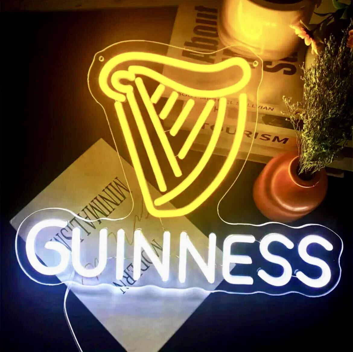 GUINNESS LEDネオンサイン ネオン看板 2色 USB電源 調光調整付 GUINNESS LEDネオンサイン ネオン看板 2色 USB電源 調光調整付