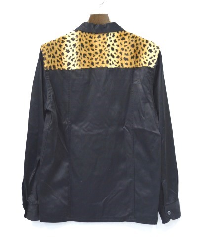 WTAPS (ダブルタップス) TEDDY L/S / SHIRTS. RACO. TWILL オープンカラーシャツ BLACK S ブラック OPEN COLLAR LEOPARD レオパード_画像2