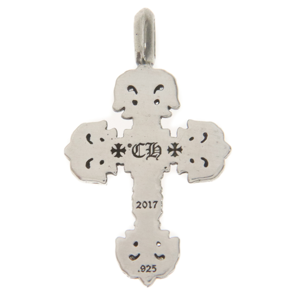 CHROME HEARTS Chrome Hearts CHARM FILIGREE TINY P DMND Thai knee fili Gree Cross PAVE diamond charm silver necklace top 