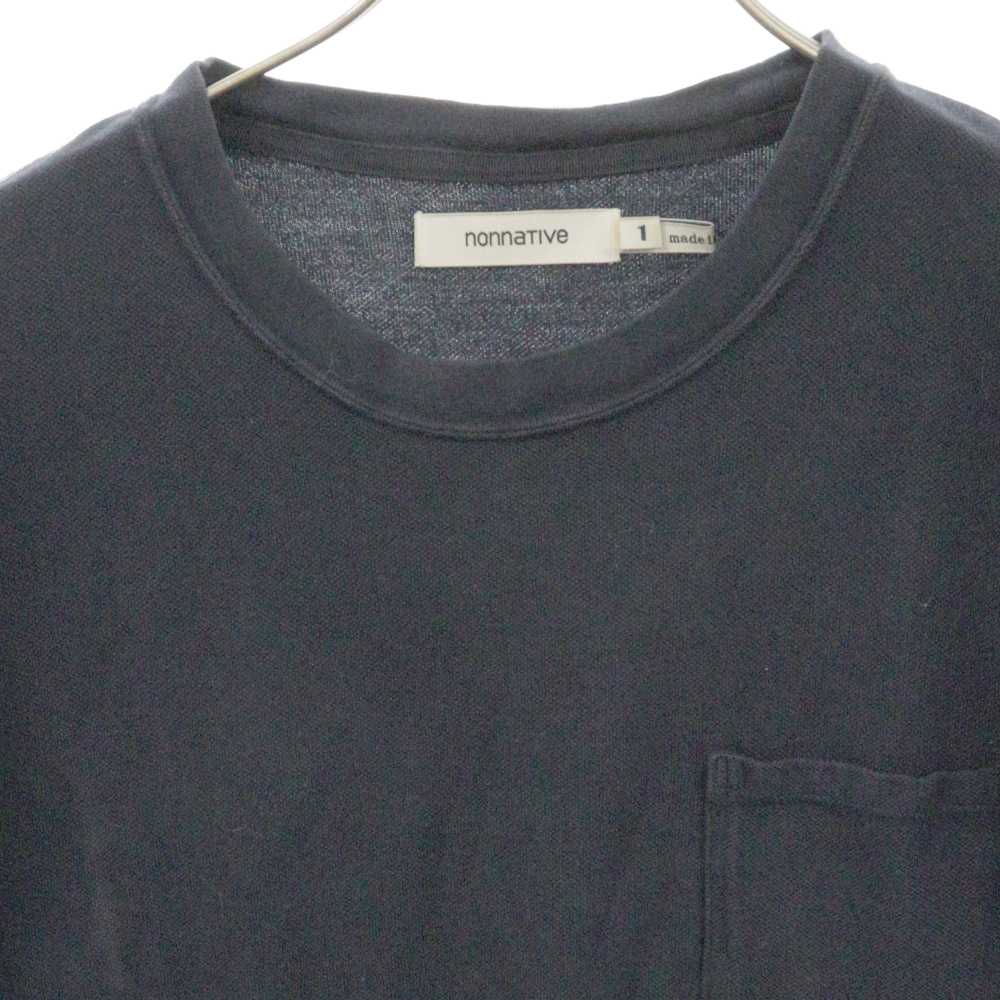 nonnative Nonnative crew neck pocket short sleeves cut and sewn T-shirt navy NN-C4115