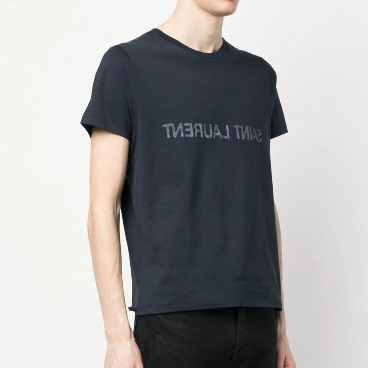 ◆◆VIP◆◆ Saint Laurent リバース Tシャツ Saint Laurent サンローラン リバースTシャツ ネイビー M|Yahoo